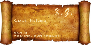 Kazai Galamb névjegykártya